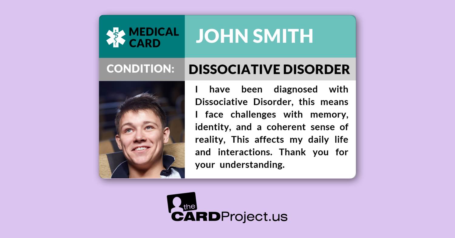 Dissociative Disorder Photo Medical Card (FRONT)